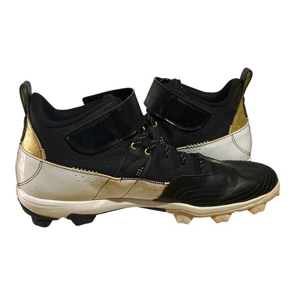 Under Armour Harper 7 RM Baseball Cleats Men's Size 14 Black White Gold Sneakers - Picture 7 of 8